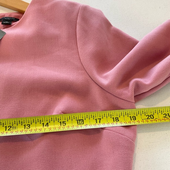 NWT Ann Taylor Women’s 12 Petite Long Bell Sleeve Flare Dress Pink Sea Shell - Picture 14 of 16
